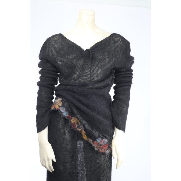 Vintage Marie Louise Angora Sheer Sweater Maxi Skirt Set Avant Garde Size 44 - Picture 9 of 16